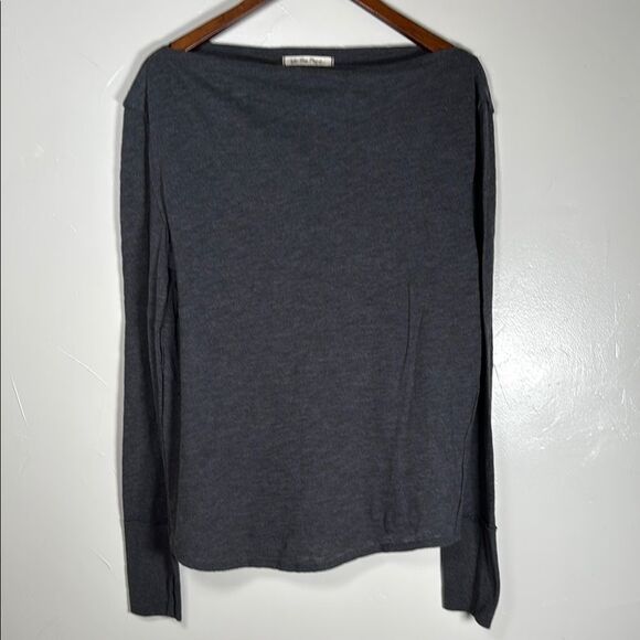We the Free Kimmi Long Sleeve Top Gray Women's Size Large *SPOTS* - Picture 1 of 13